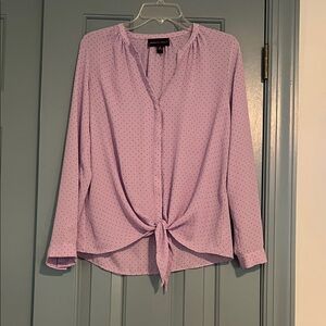 Dana Buchman Lavender Tie-Front Blouse
